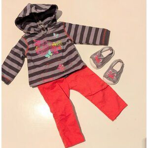 American Girl Retired Striped Hoodie Outfit Complete